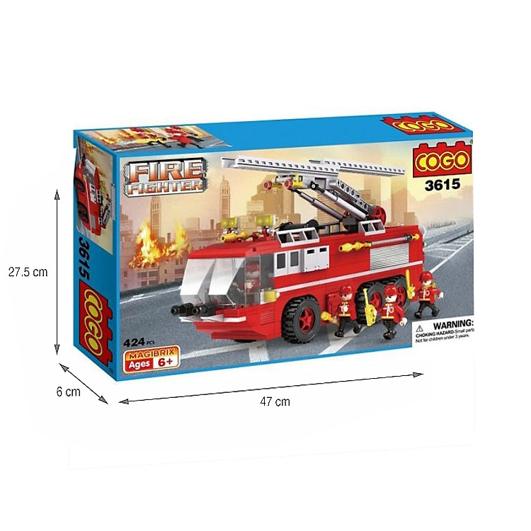 Đồ Chơi Lắp Ráp Xe Cứu Hỏa COGO Chính hãng Giá tốt - Hình ảnh 2