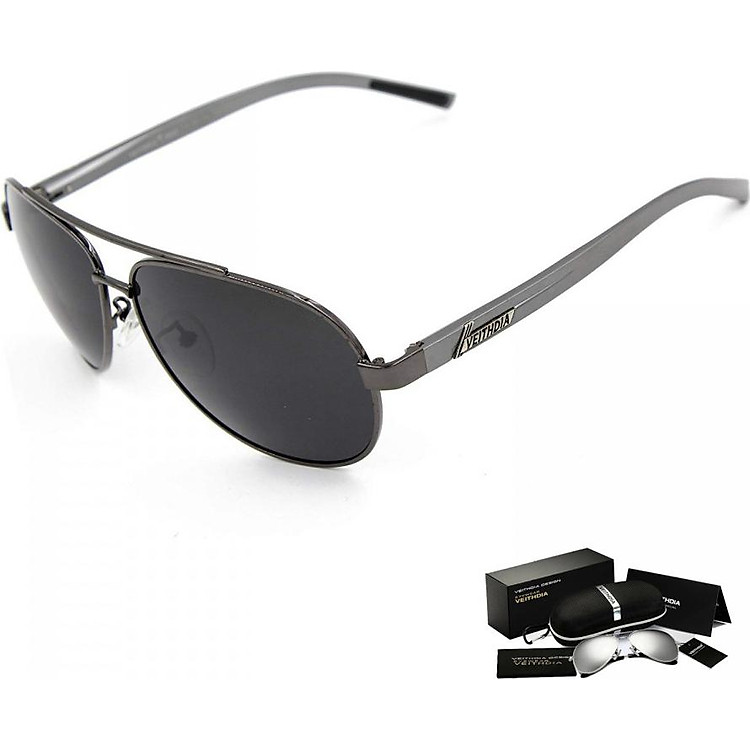 Kính mát nam phân cực thời trang chống tia UV chống chói Veithdia 2605 (pilot)