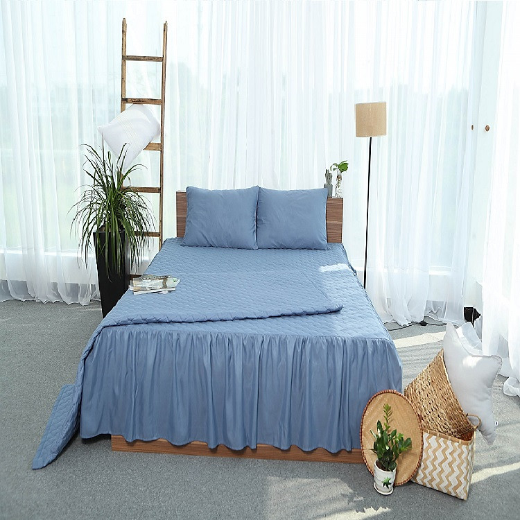 Chăn hè thu chần gòn cotton Grand - Xanh