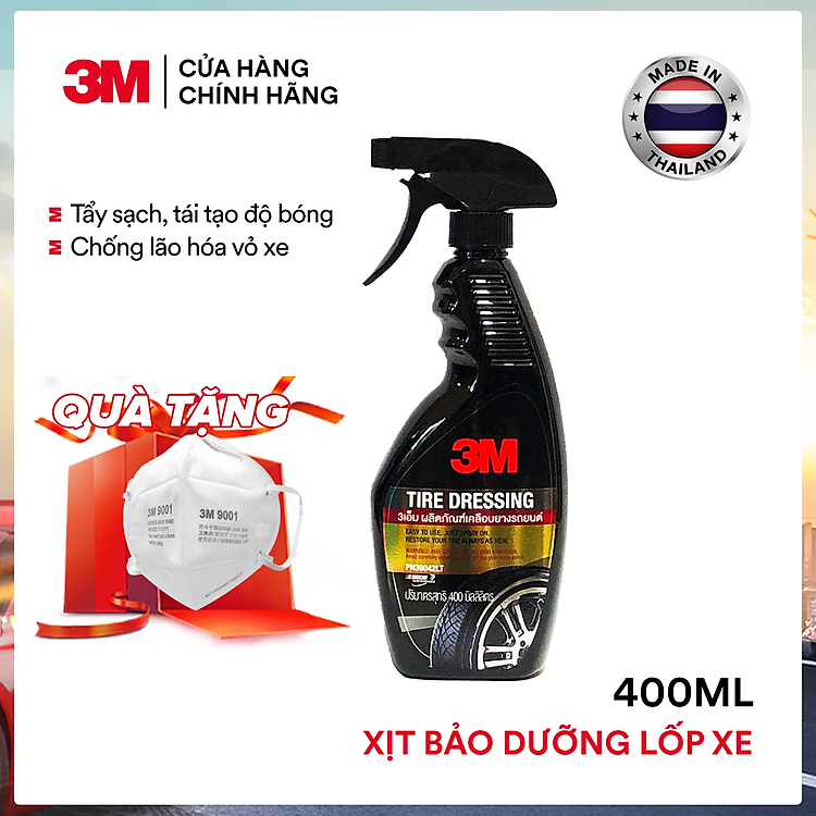 Chai Xịt Bảo Dưỡng Lốp Xe Ô Tô 3M 39042 LT 3M Tire Dressing (400ml) - Ảnh 5