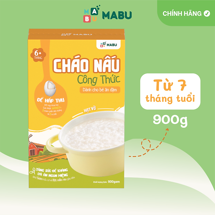 Cháo Ăn Dặm Mabu Hạt Vỡ 900g Đảm bảo Giá rẻ