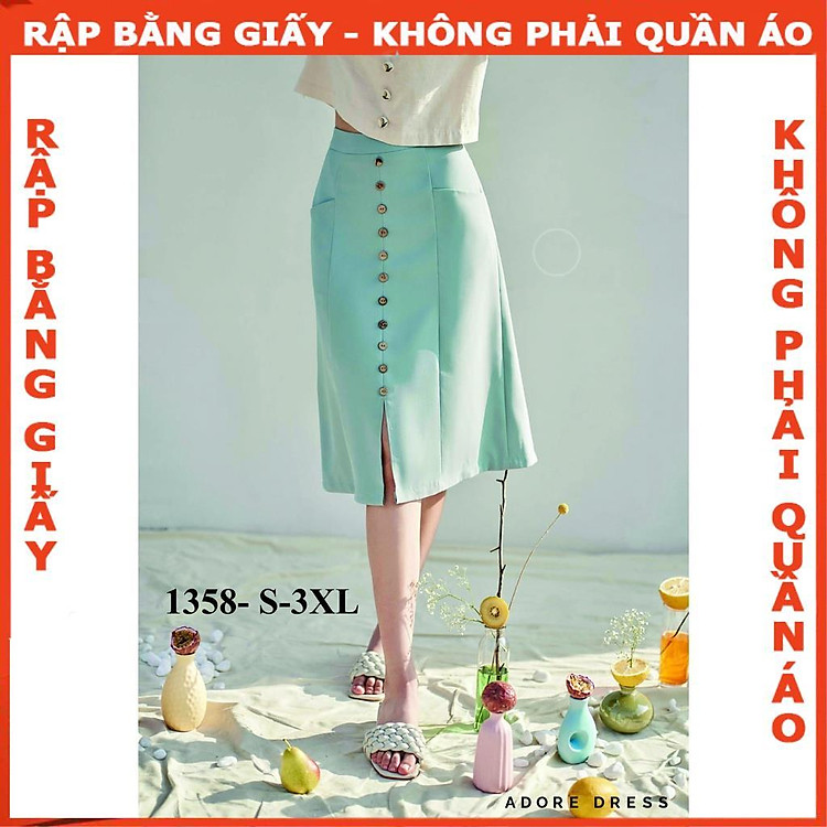 Rập Giấy Mã 1358 - Chân Váy A (Bản Vẽ) XL - Ảnh 2