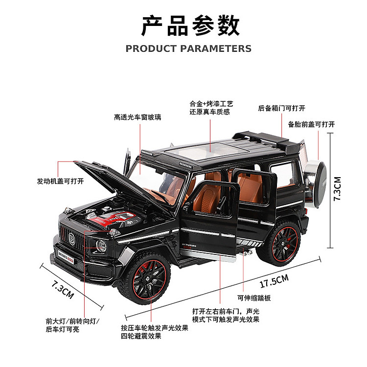 Xe hợp kim Mercedes-Benz G800 1:32 Chính hãng Tiết kiệm - Hình ảnh 5