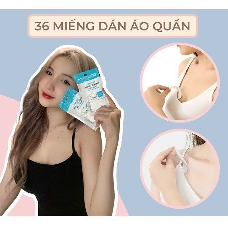 M198. Túi 36 miếng dán áo chống hở, băng dính cố định quần áo siêu hot