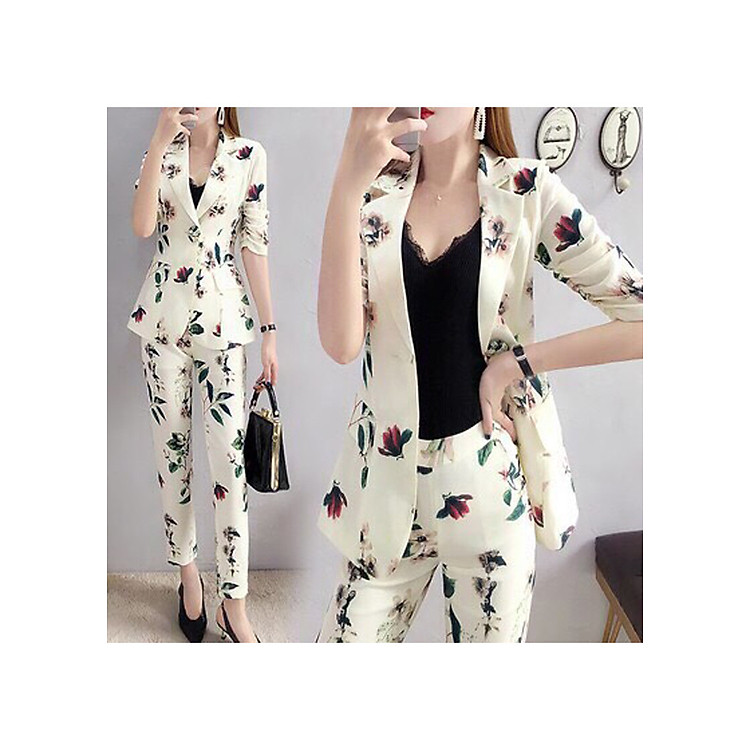 Set Vest Thời Trang Họa Tiết
