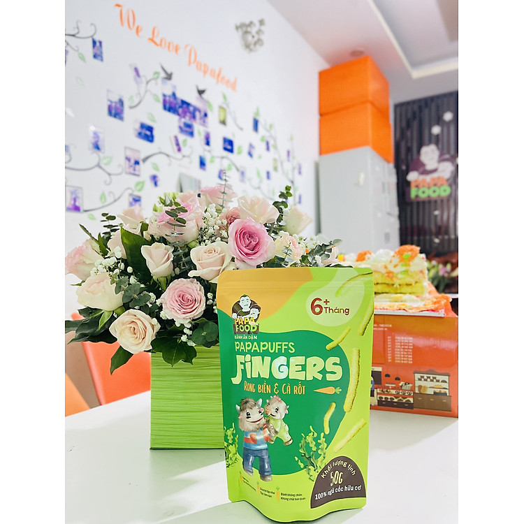 Mua tại Tiki: Bánh ăn dặm PAPAPUFFS RONG BIỂN&CÀ RỐT Chính hãng, giá tốt