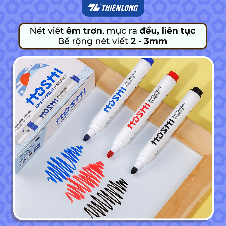 Bút lông bảng Hoshi Thiên Long WB-025/HS - Mực đỏ - Ảnh 5