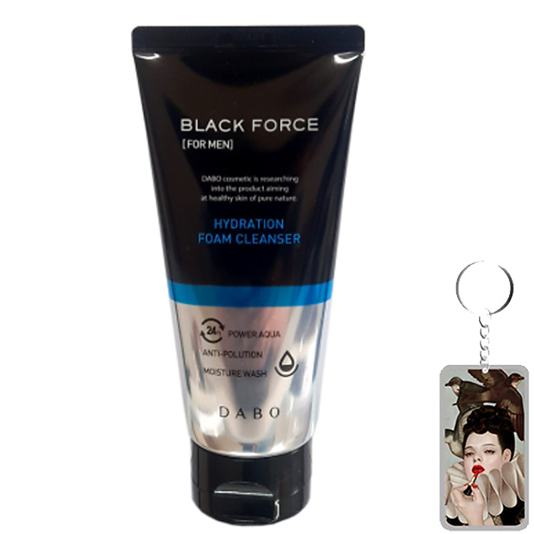 Sữa rửa mặt nam thải độc, khử nhờn, dưỡng ẩm Dabo Black Fore Hydration Hàn Quốc 120ml tặng móc khóa