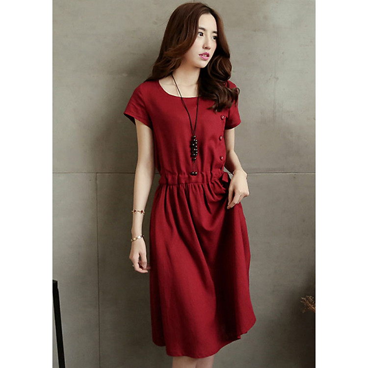 Đầm xòe may thiết kế Hàn Quốc - Dành cho người mập bụng size từ M - 4XL