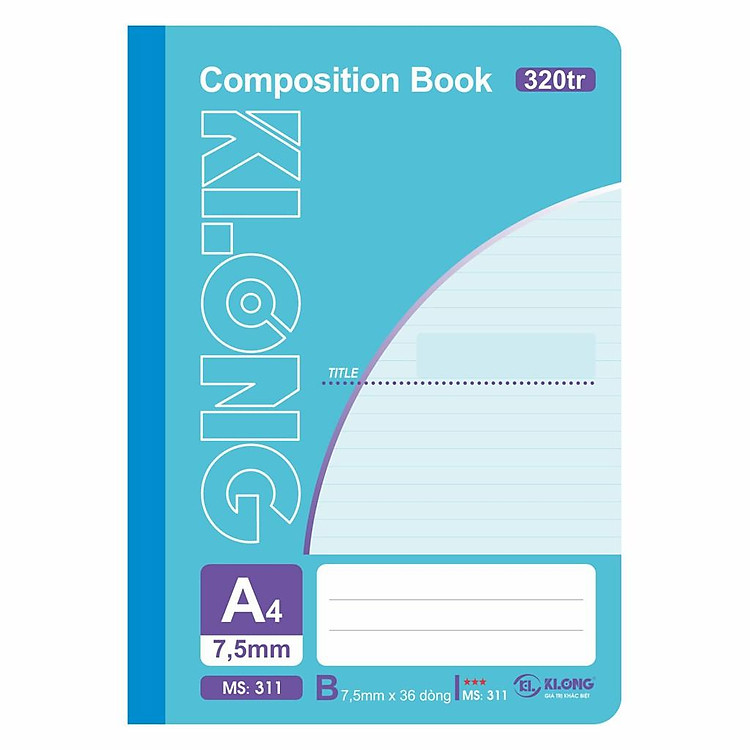 Sổ Kẻ Ngang May Dán Gáy Composition Book KLONG A4 (320 trang) - Ảnh 2
