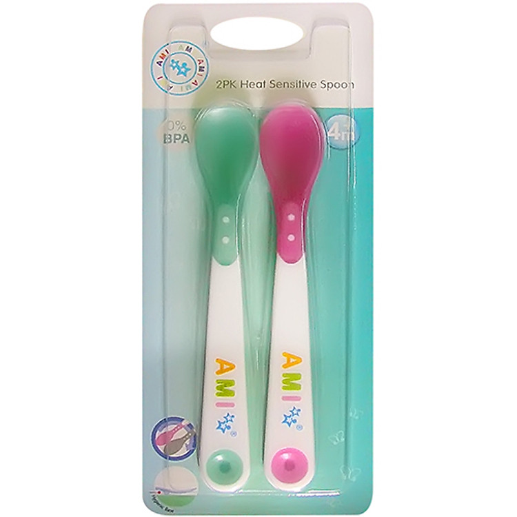 Bộ 2 muỗng đổi màu (cảm ứng nhiệt) báo nóng AM55203 - AMI Thái Lan.
