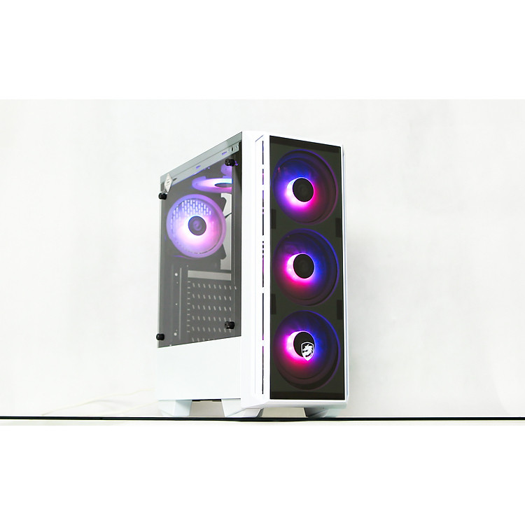 VỎ MÁY TÍNH VITRA TIAMO X55 WHITE TEMPER GLASS/ Hàng Chính Hãng