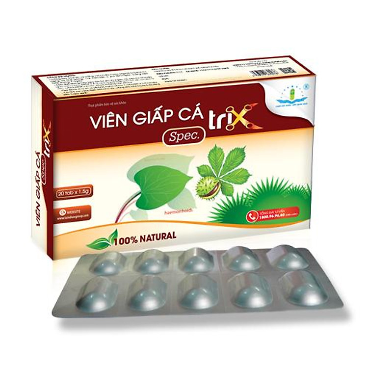 VIÊN GIẤP CÁ SPEC TRIX FAST (Hộp 20 viên) Hỗ trợ giảm trĩ, táo bón, suy giãn tĩnh mạch.
