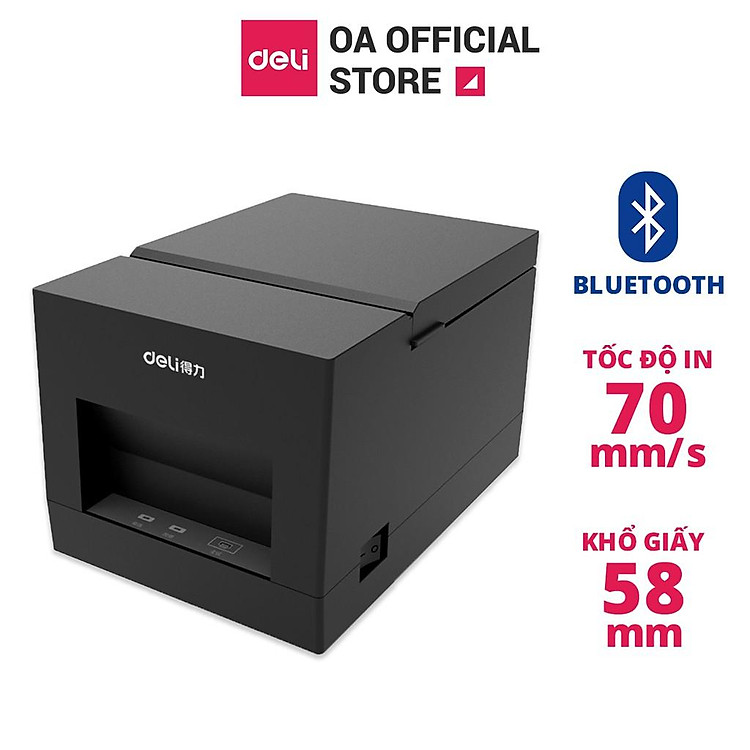 Máy in nhiệt Bluetooth Deli DL-581PWS in hóa đơn dùng giấy in nhiệt K58mm