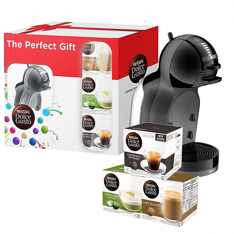 Combo 1 Máy Pha Cà Phê NESCAFÉ Dolce Gusto Mini Me Black + 3 Capsule (Aulait + Greentea + Espresso) - Hàng chính hãng