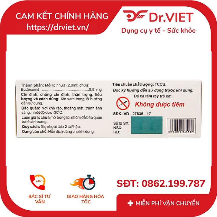 Hỗn Dịch Khí Dung Zensonid 0.5mg/2ml (Hộp 10 Ống)