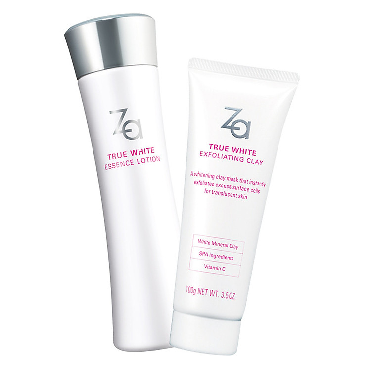 Combo Tinh Chất Dưỡng Trắng Và Giảm Thâm Nám Za True White Ex Essence Lotion (150ml) + Kem Tẩy Tế Bào Chết Làm Sáng Da Za True White Ex Exfoliating Clay (100ml) - 95594B