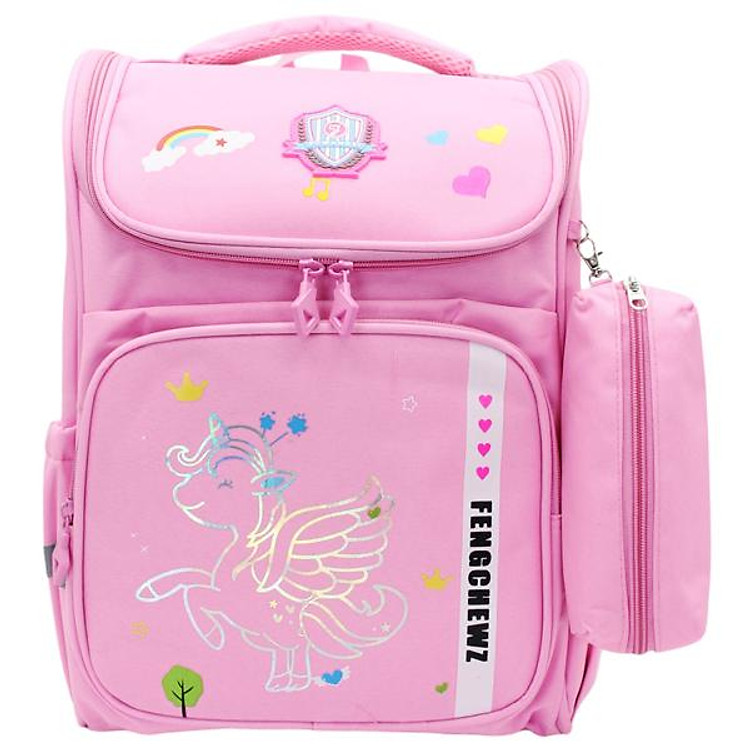 Ba Lô Bé Gái Học Sinh Chống Gù Hong Sheng 9882 – Màu Hồng