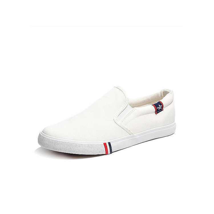 Giày Slip-On Nam 2018 Vải Cotton Mềm Nhẹ Thoáng Khí 3Fashion - MSP 2633M - Trắng