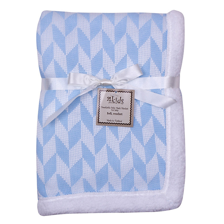 Chăn Len Lông Cừu Siêu Nhẹ, Chống Ngạt Cho Bé Xuất Xứ Thái Lan (72 x 102cm) - Xanh