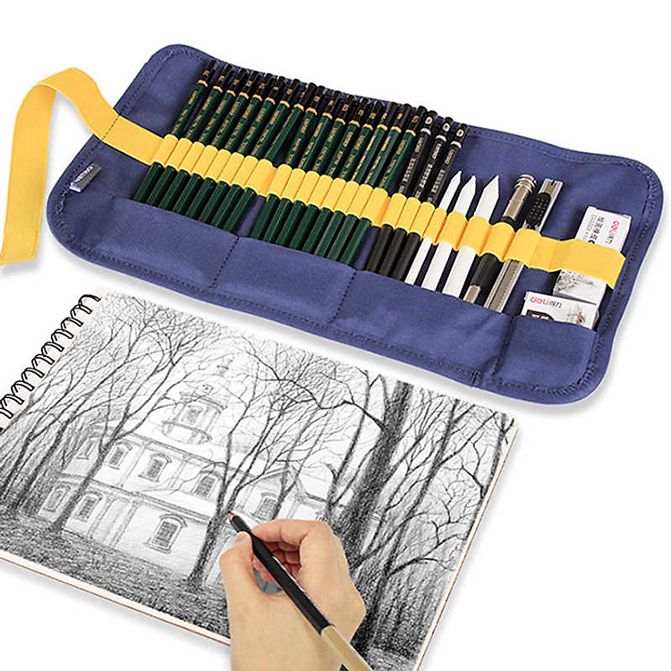 Bộ Dụng Cụ Vẽ Phác Thảo Deli 58125 (27 món)