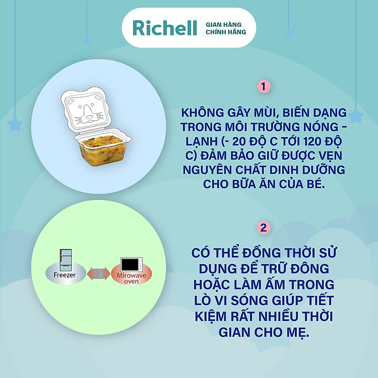 Bộ Hộp Trữ Thức Ăn Dặm Richell Chính hãng Ưu đãi - Hình ảnh 5