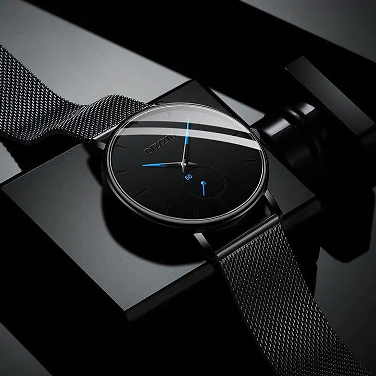 Đồng hồ nam mẫu Kim Xanh Mới mặt mỏng , dây kim loại