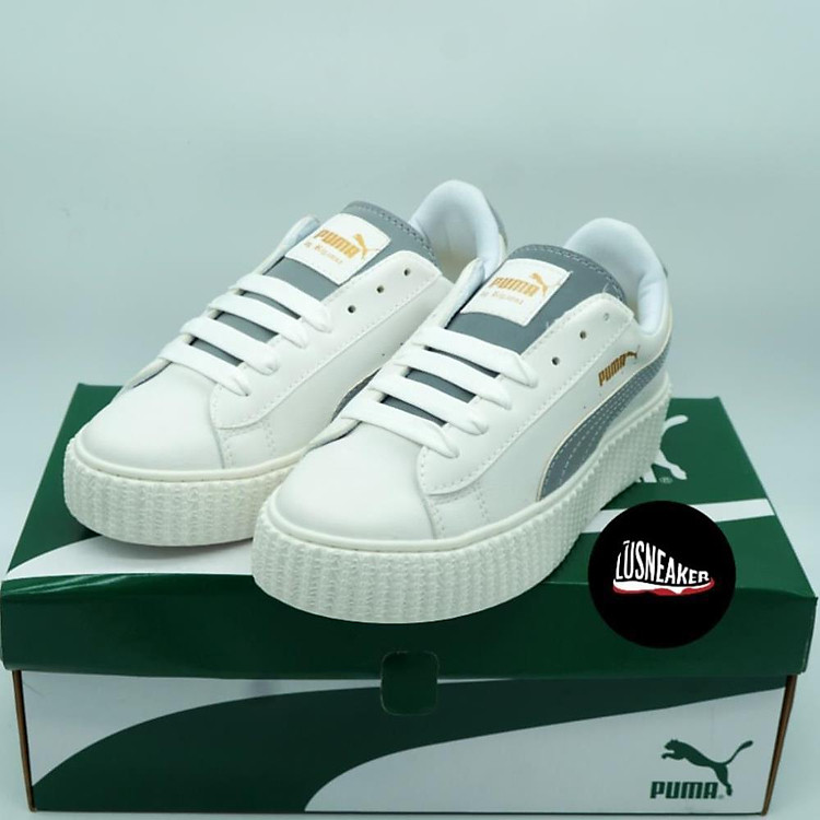 Giày Puma Phản Quang HOT TREND Giầy Thể Thao Puma trắng kẻ XÁM/Sneaker Nam Nữ Đủ Size
