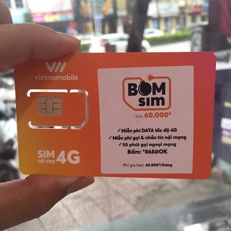Bom Sim Vietnamobile (miễn phí tháng đầu tiên)