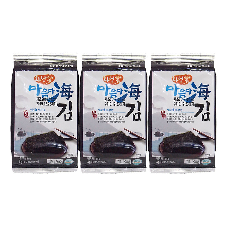 Combo 3 Gói Rong Biển Ăn Liền Ma Um Da He (4g/gói)