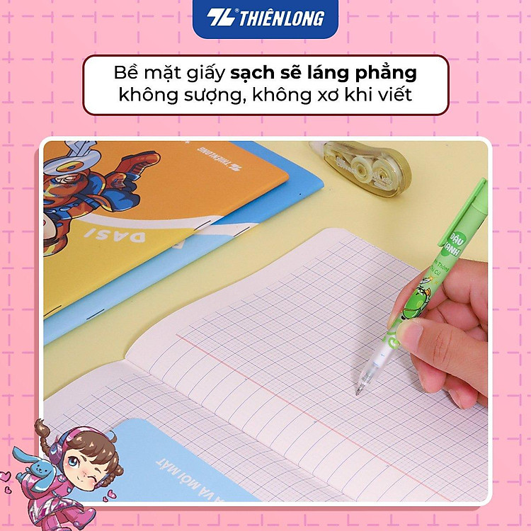 Tập học sinh chống lóa 48 trang 4 ô ly vuông 2.5mm 100gsm Thiên Long NB-115/AK - Ảnh 4