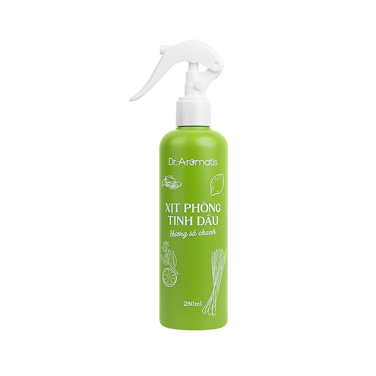 Xịt phòng tinh dầu Dr. Aromatis Dân Khang hương thơm thư giãn, giúp khử mùi ẩm mốc, xua đuổi côn trùng 280ml/100ml