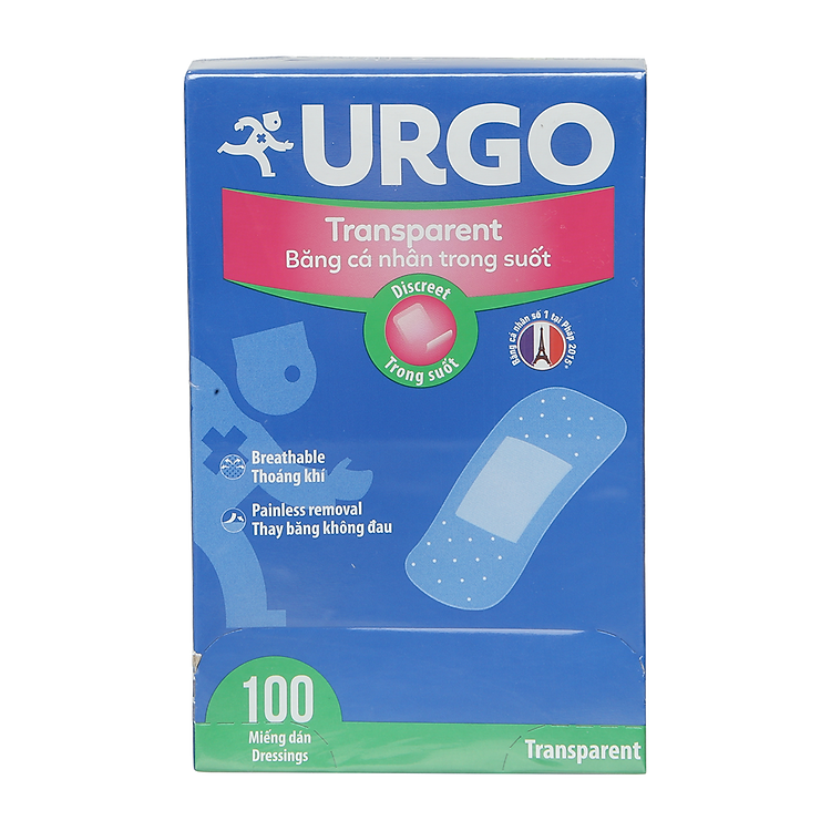 Băng Cá Nhân Trong Suốt Urgo Transparent Assorted 100 Miếng