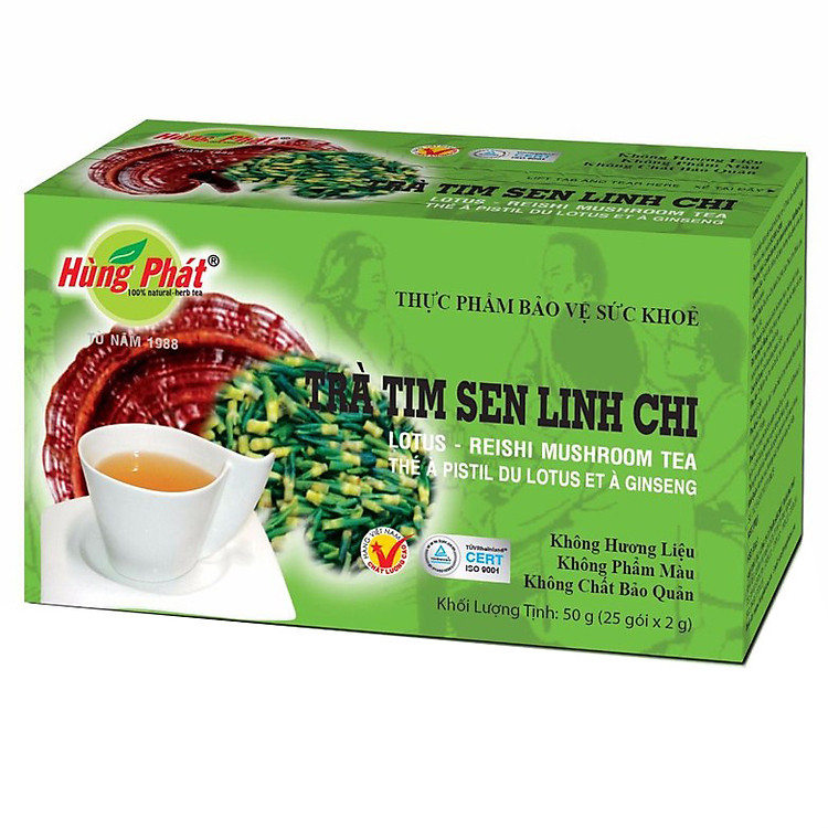 Trà Tim Sen Linh Chi Hùng Phát hộp 25 gói x 2 g