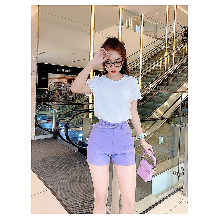 Áo thun nữ cổ tròn có túi THỎ TÂY CTCT148