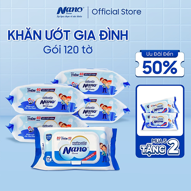 Tham Khảo tại ConCung: Combo 5 gói khăn ướt Nano , nhận ngay nhiều Ưu đãi