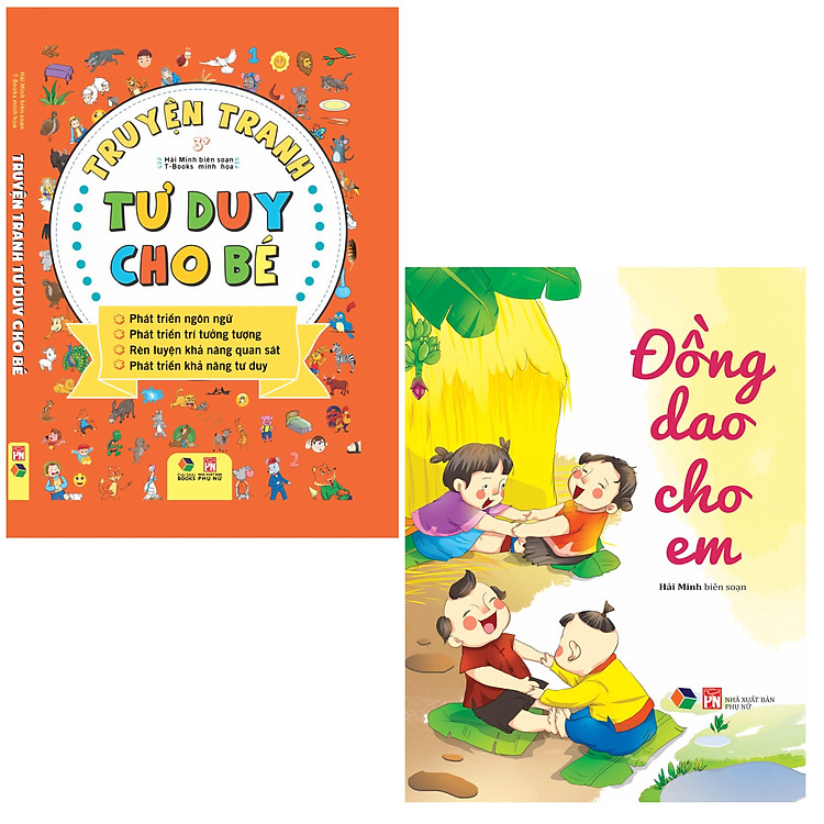 combo truyện tranh tư duy cho bé -phát triển ngôn ngữ, PT trí tưởng tượng + Đồng dao cho em