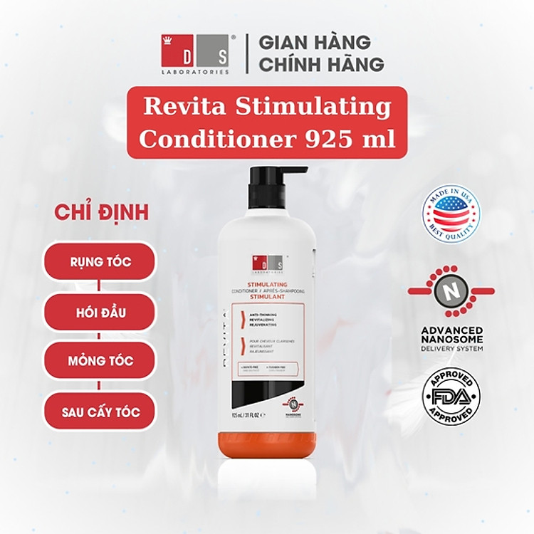 Dầu xả giảm gãy rụng, kích thích mọc tóc REVITA STIMULATING CONDITIONER 925ml của Ds Laboratories ( Mỹ )