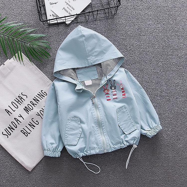 Áo khoác gió 2 lớp cho bé gái, phong cách Hàn xinh xắn, họa tiết dễ thương, có mũ trùm đầu | MP13