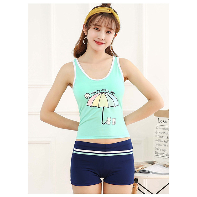 Bộ Đồ Bơi 3 Mảnh Dễ Thương AT170 MayHouse Bikini Gồm Quần Bơi, Váy Bơi Và Áo Bơi