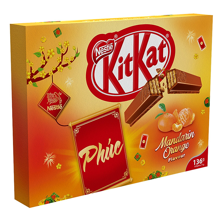 Hộp Quà Tặng KitKat Vị Quýt (8 Thanh x 17g)