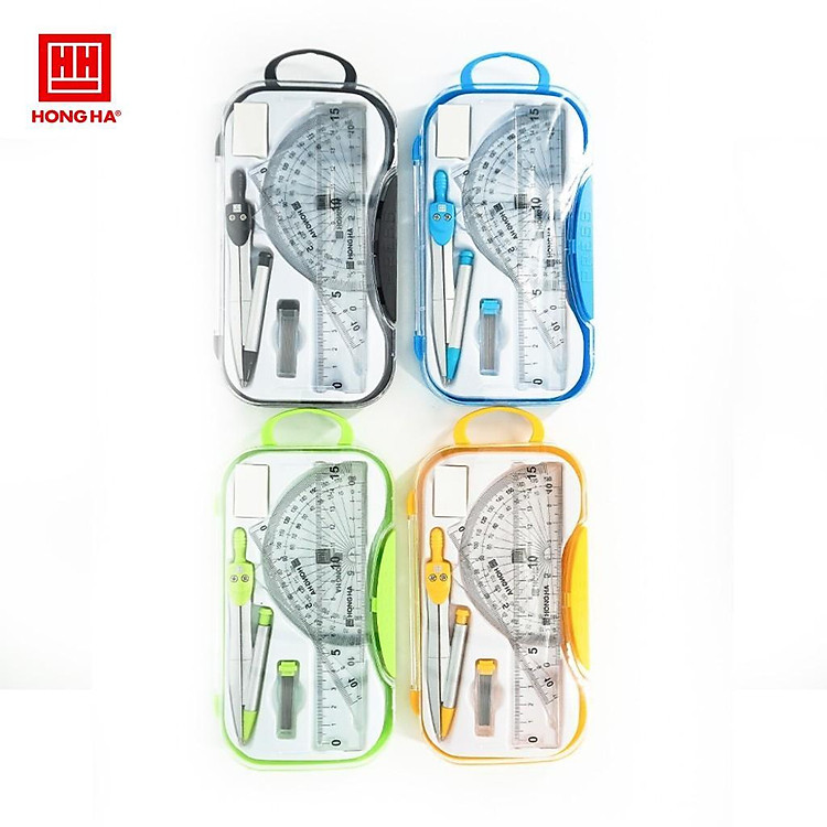 Bộ dụng cụ học tập Hồng Hà SM02 (Compa kèm eke thước kẻ)