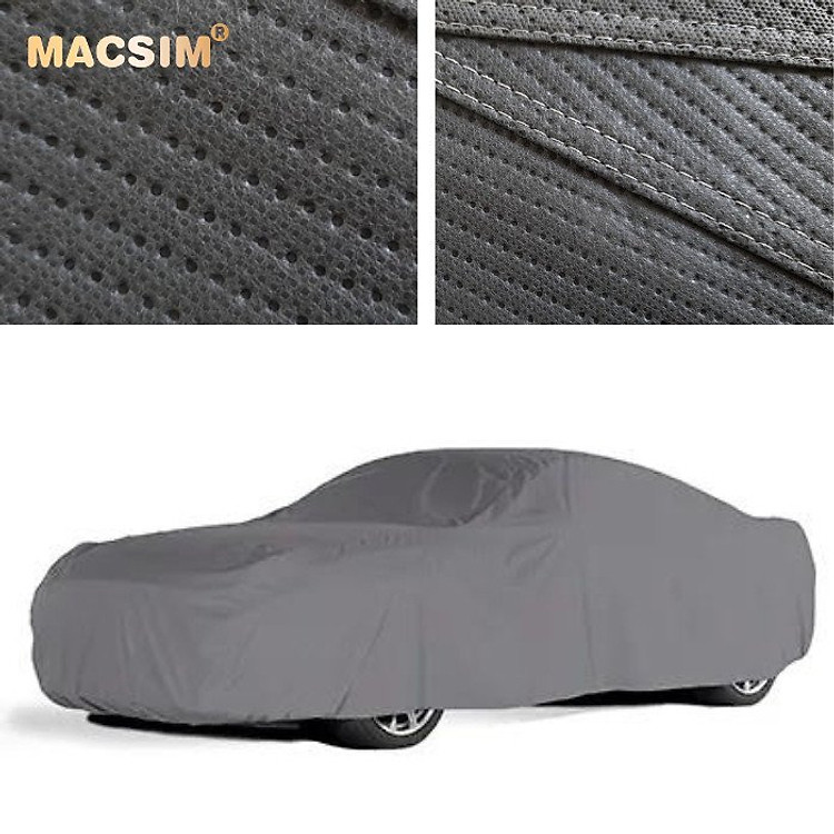 Bạt phủ ô tô chất liệu vải không dệt 3 lớp cao cấp thương hiệu MACSIM cho xe ô tô Mercedes C- màu ghi