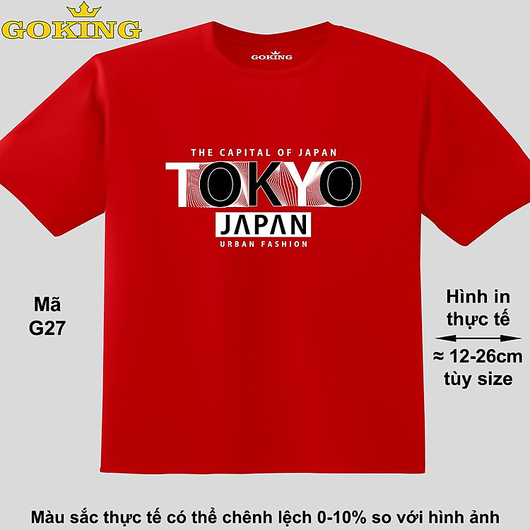 TOKYO JAPAN, mã G27. Áo thun hàng hiệu GOKING cao cấp cho cả gia đình, công nghệ in Nhật Bản sắc nét 4K. Form unisex cho nam nữ, trẻ em, bé trai gái. Quà tặng ý nghĩa cho bố mẹ, con cái, bạn bè, doanh nghiệp, hội nhóm