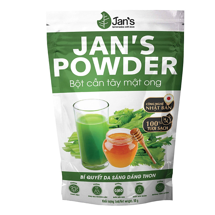 Bột cần tây mật ong sấy lạnh Jan's túi 50 g