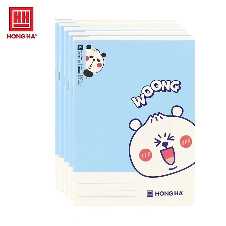Lốc 5 quyển vở học sinh 4 ô ly Hồng Hà 200 trang khổ B5 School Monster 0588