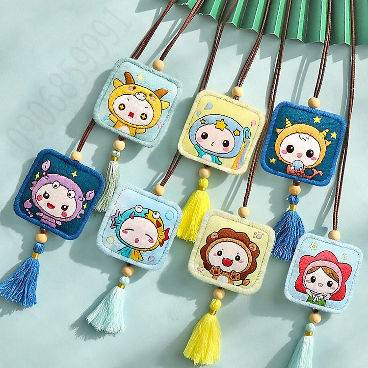 Bộ kit tự thêu túi thơm,dây đeo may mắn cung hoàng đạo tự làm DIY (Nhiều Mẫu)