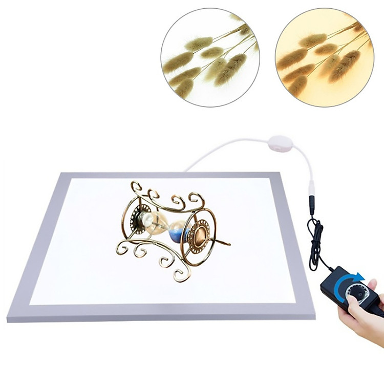Bàn đèn led xóa bóng khi chụp ảnh sản phẩm điều chỉnh được độ sáng, tông màu ánh sáng trắng và vàng, size lớn 38x38OEM