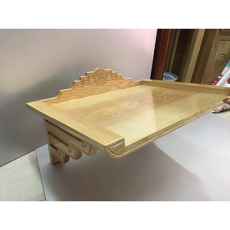 Bàn thờ treo tường gỗ sồi, combo cả bộ tặng tấm ám khói.