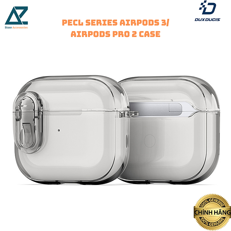 Ốp Case bảo vệ Dux Ducis PECL Series cho Airpods 4/ Airpods 3 / Airpods Pro 2/ Airpods Pro, Khoá An Toàn, Chống Sốc_ Hàng chính hãng